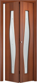 Межкомнатная дверь Тип С-10 Остекление "Сатинато" c фьюзингом Итальянский орех