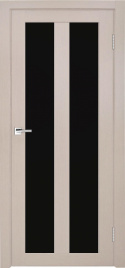 Межкомнатная дверь Z-5 Остекление "Лакобель черное" тон Кремовая лиственница