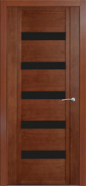 Межкомнатная дверь H-V Стекло черное Дуб палисандр