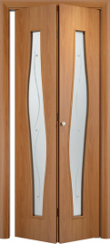 Межкомнатная дверь Тип С-10 Остекление "Сатинато" c фьюзингом Миланский орех