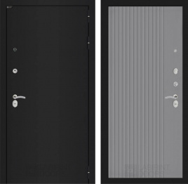 Входная дверь CLASSIC шагрень черная 29 - Серый рельеф софт