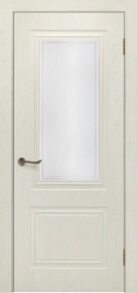 Межкомнатная дверь Сити 5 RAL 9001 Стекло "Сатинат" с рисунком 