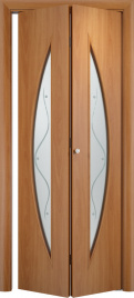 Межкомнатная дверь Тип С-06 Остекление "Сатинато" c фьюзингом Миланский орех