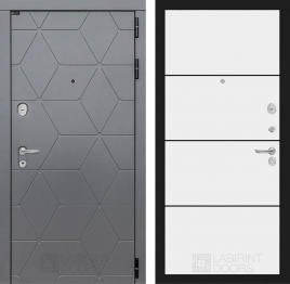 Входная дверь COSMO 25 - Белый софт, черный молдинг