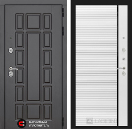 Входная дверь Нью-Йорк 22 - Белый софт, черная вставка