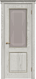 Межкомнатная дверь Прайм Остекление "Бронзовое с гравировкой" Тон капучино