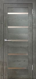 Межкомнатная дверь Бавария 15 3Д-Люкс Остекление "Сатинато" Дуб эдисон серый