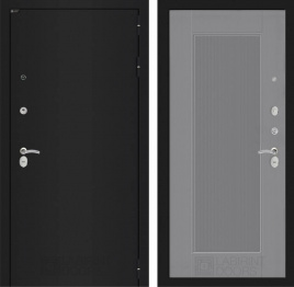 Входная дверь CLASSIC шагрень черная 30 - Серый рельеф софт