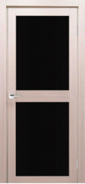 Межкомнатная дверь Z-6 Остекление "Лакобель черное" тон Кремовая лиственница