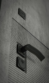Входная дверь INFINITY 01 - Белое дерево, стекло черное