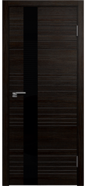 Межкомнатная дверь Новелла 1 Венге,стекло черное Стекло "Лакобель черное"