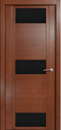 Межкомнатная дверь H-VIII Стекло черное Дуб палисандр