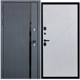 Дверь металлическая МХ-46 (Антрацит софт - Д11 Белый софт)