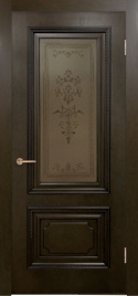 Межкомнатная дверь Версаль Остекление "Бронза" Дуб коньячный