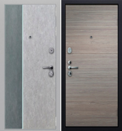 Дверь металлическая Экстер 01 с молдингом Серый бетон/графит