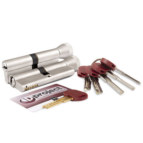Цилиндровый механизм Mottura (Моттура) с вертушкой DPC1F3636 S3 (72 мм/31+10+31) САТИН.НИКЕЛЬ, 5+1 кл. фото 1