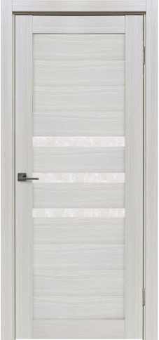 Межкомнатная дверь X-6 Остекление "Гранит прозрачный" Белая лиственница фото 1