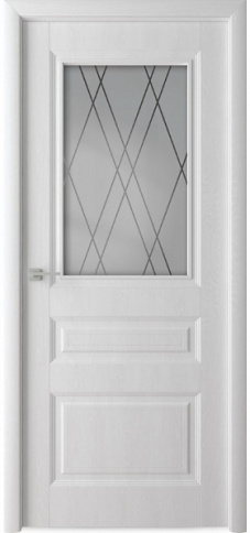 Межкомнатная дверь Каскад Стекло "Сатинато" тон Белый ясень фото 1