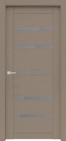 Межкомнатная дверь Велюкс 1 Ясень латте Стекло "Сатинато графит" фото 1